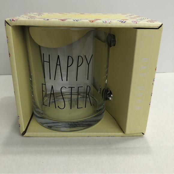 Rae Dunn Cup Happy Easter Clear 18 oz Mug Coffee Tea Enchante New - Picture 4 of 11